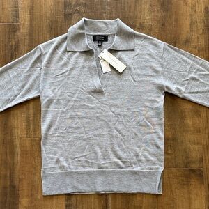 Banana Republic Gray Polo Sweater